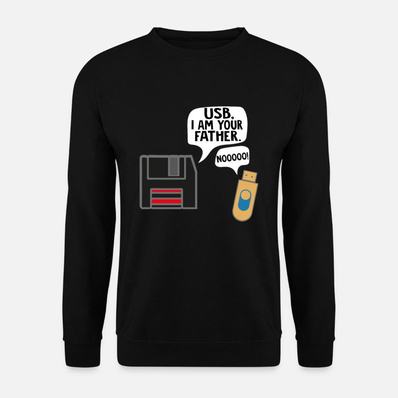 Programmierer Informatiker Nerd Vater Floppy USB - Unisex Pullover - Schwarz