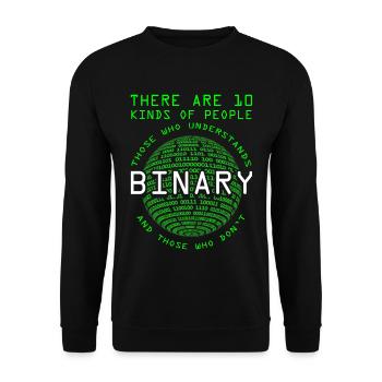 Programmierer Coder Informatiker Nerd Geek Binär - Unisex Pullover - Schwarz - Vorne - Alina (178cm) & Michal (187cm)