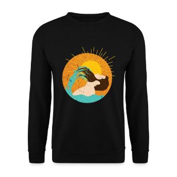 Beard Beard Wearer Full Beard Water Retro Hipster - Unisex Sweatshirt - black - Front - Alina (178cm) & Michal (187cm)