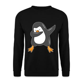 Dabbing Dab Pingouin bébé - Sweat-shirt Unisexe - noir - Devant - Alina (178cm) & Michal (187cm)