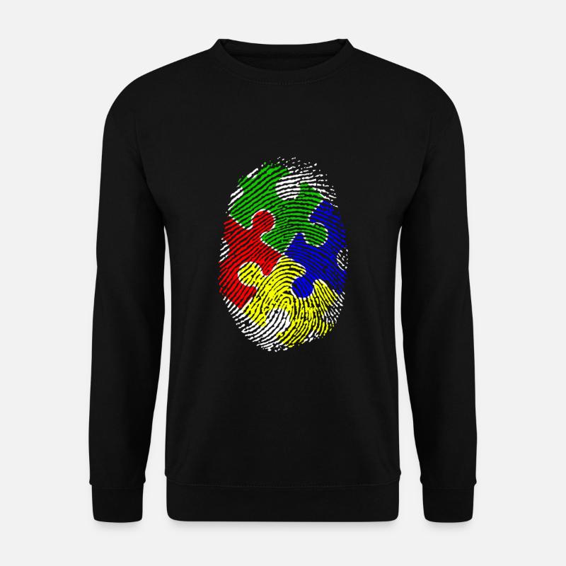 Autist Autisten Autismus Asperger Fingerabdruck - Unisex Pullover - Schwarz