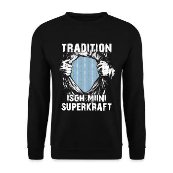 Schweiz Tradition Patriot Edelweisshemd Held - Unisex Pullover - Schwarz - Vorne - Alina (178cm) & Michal (187cm)