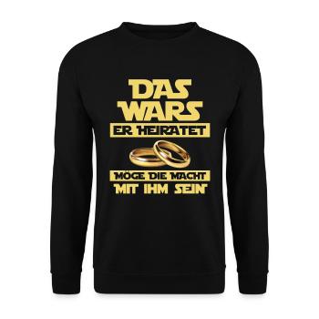 JGA Junggesellenabschied Polterabend Das Wars - Unisex Pullover - Schwarz - Vorne - Alina (178cm) & Michal (187cm)