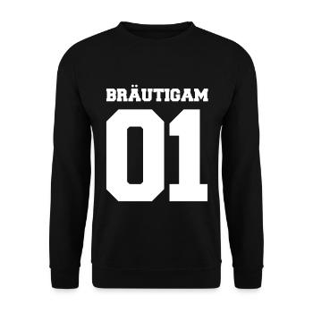 Junggesellenabschied Polterabend JGA Bräutigam 01 - Unisex Pullover - Schwarz - Vorne - Alina (178cm) & Michal (187cm)