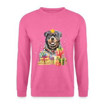 Rottweiler dog Christmas Ugly Xmas - Unisex Sweatshirt - pink - Front