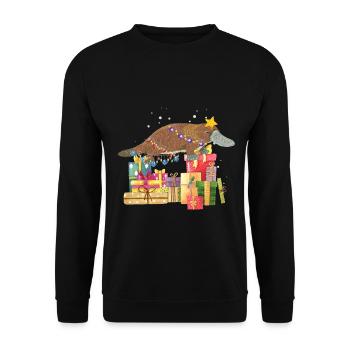 Ornithorynque Australie Noël Noël laid - Sweat-shirt Unisexe - noir - Devant - Alina (178cm) & Michal (187cm)