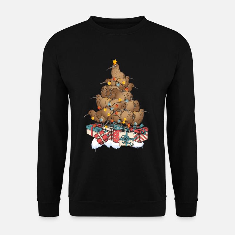 Neuseeland Kiwi Weihnachten Weihnachtsbaum Vogel - Unisex Pullover - Schwarz