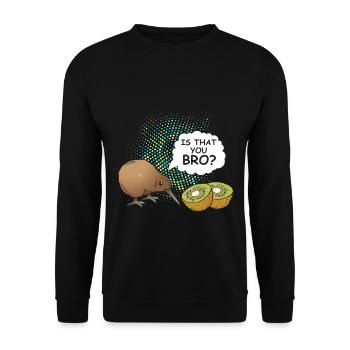 New Zealand Kiwi Bird Fruit Nerd Geek Bro - Unisex Sweatshirt - black - Front - Alina (178cm) & Michal (187cm)