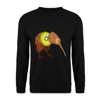 Neuseeland Kiwi Vogel Frucht Humor lustig - Unisex Pullover - Schwarz - Vorne - Alina (178cm) & Michal (187cm)