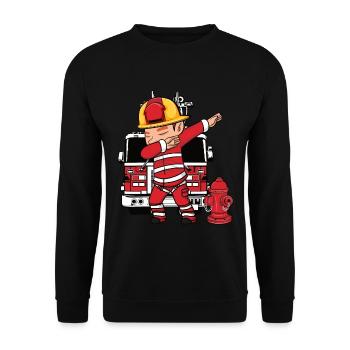 Dabbing Dab Firefighter Fireman - Unisex Sweatshirt - black - Front - Alina (178cm) & Michal (187cm)