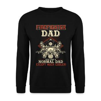 Firefighters fireman dad daddy father - Unisex Sweatshirt - black - Front - Alina (178cm) & Michal (187cm)