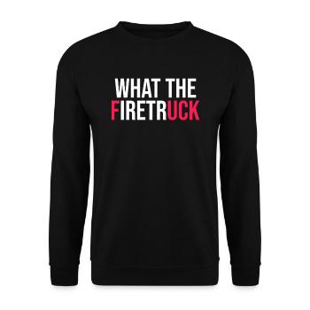 Firefighter Firefighter What the Firetruck WTF - Unisex Sweatshirt - black - Front - Alina (178cm) & Michal (187cm)