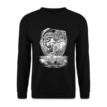 Goldfish carp koi fish fishing carp fishing - Unisex Sweatshirt - black - Front - Alina (178cm) & Michal (187cm)