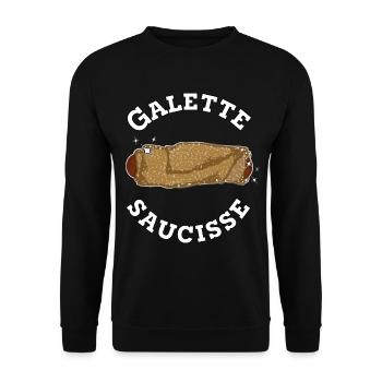 saucisse bretonne - Sweat-shirt Unisexe - noir - Devant - Alina (178cm) & Michal (187cm)