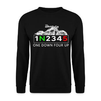 motorcycle on down for up biker rider S5 moped mz - Unisex Sweatshirt - black - Front - Alina (178cm) & Michal (187cm)