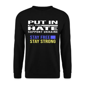 liberté ukraine paix pas poutine puck futin - Sweat-shirt Unisexe - noir - Devant - Alina (178cm) & Michal (187cm)