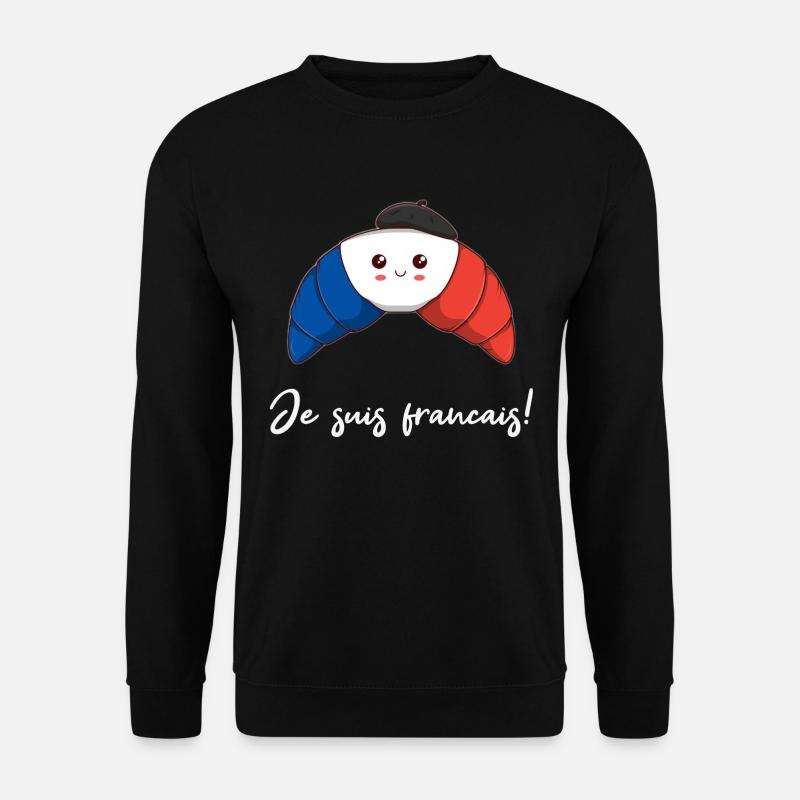Französisches Croissant Geschenkidee Frankreich - Unisex Pullover - Schwarz