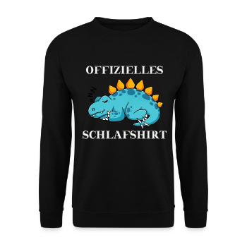 Dino Dinosaurier offizielles Schlafshirt - Unisex Pullover - Schwarz - Vorne - Alina (178cm) & Michal (187cm)