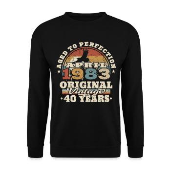 April 1983 - 40 years old - 40th birthday - Unisex Sweatshirt - black - Front - Alina (178cm) & Michal (187cm)