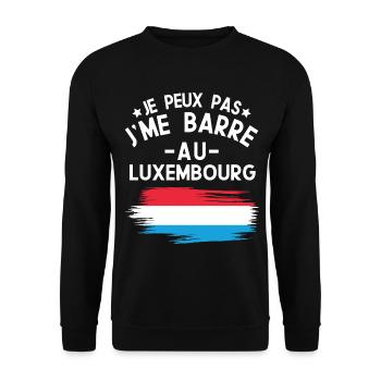 Je Peux Pas J'me Barre Au Luxembourg Vacances - Sweat-shirt Unisexe - noir - Devant - Alina (178cm) & Michal (187cm)