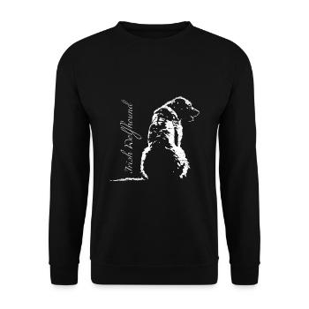 Irischer Wolfshund süßer Hundewelpe - Unisex Pullover - Schwarz - Vorne - Alina (178cm) & Michal (187cm)