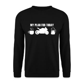 My Plan for today Biker tshirt - Unisex Sweatshirt - black - Front - Alina (178cm) & Michal (187cm)