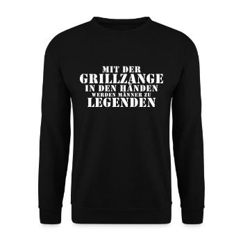 Avec les pinces du barbecue dans les mains ... - Sweat-shirt Unisexe - noir - Devant - Alina (178cm) & Michal (187cm)