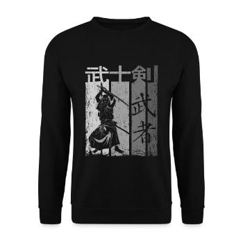 samouraï - Sweat-shirt Unisexe - noir - Devant - Alina (178cm) & Michal (187cm)