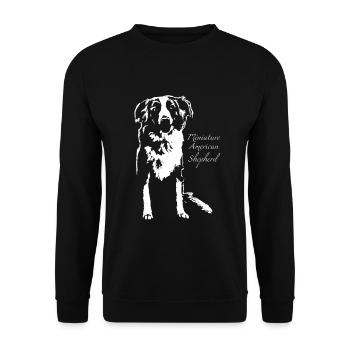 Mini American Shepherd Dog - Unisex Sweatshirt - black - Front - Alina (178cm) & Michal (187cm)