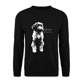 German Wirehaired Pointer - Unisex Sweatshirt - black - Front - Alina (178cm) & Michal (187cm)