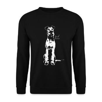 Irish Terrier - Unisex Pullover - Schwarz - Vorne - Alina (178cm) & Michal (187cm)
