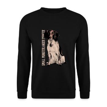 Kleiner Münsterländer - Unisex Pullover - Schwarz - Vorne - Alina (178cm) & Michal (187cm)