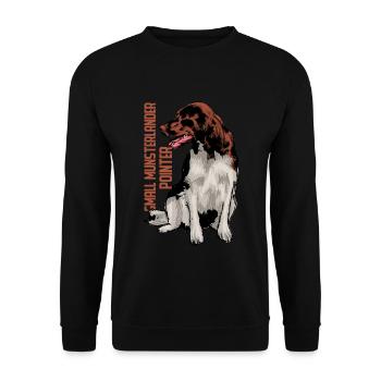 Kleiner Münsterländer - Unisex Pullover - Schwarz - Vorne - Alina (178cm) & Michal (187cm)