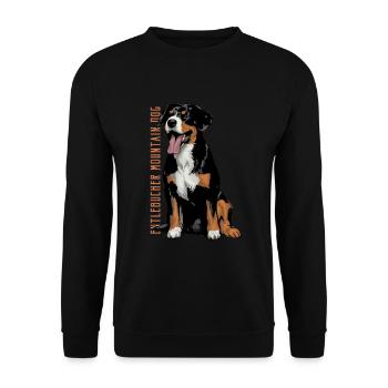 Entlebucher Sennenhund - Unisex Pullover - Schwarz - Vorne - Alina (178cm) & Michal (187cm)