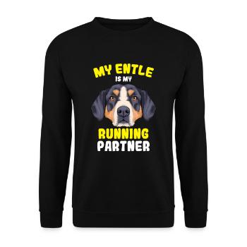 Entlebucher Sennenhund - Unisex Pullover - Schwarz - Vorne - Alina (178cm) & Michal (187cm)
