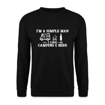 J'aime le camping et la bière - Sweat-shirt Unisexe - noir - Devant - Alina (178cm) & Michal (187cm)