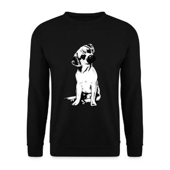 Puggle Beagle Pug - Unisex Sweatshirt - black - Front - Alina (178cm) & Michal (187cm)