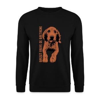 Basset Fauve de Bretagne - Sweat-shirt Unisexe - noir - Devant - Alina (178cm) & Michal (187cm)
