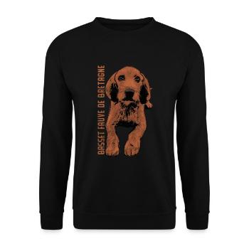 Basset Fauve de Bretagne - Unisex Sweatshirt - black - Front - Alina (178cm) & Michal (187cm)