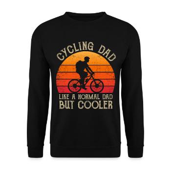 Père Papa VTT Vélo Rétro Vintage - Sweat-shirt Unisexe - noir - Devant - Alina (178cm) & Michal (187cm)