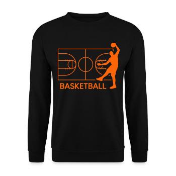 Basketball slamdunk basketball player "throwing baskets" - Unisex Sweatshirt - black - Front - Alina (178cm) & Michal (187cm)