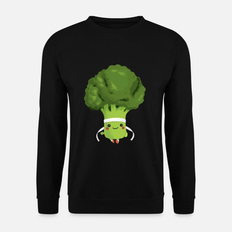 Brokkoli beim Joggen / Laufen - Unisex Pullover - Schwarz