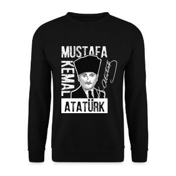 Mustafa Kemal Ataturk - Unisex Sweatshirt - black - Front - Alina (178cm) & Michal (187cm)