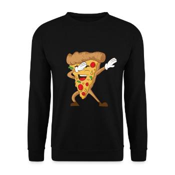 Dabbing Pizza - Sweat-shirt Unisexe - noir - Devant - Alina (178cm) & Michal (187cm)
