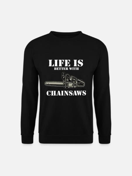 Holzfäller Kettensäge Waldarbeiter Forstwirt - Unisex Pullover - Schwarz