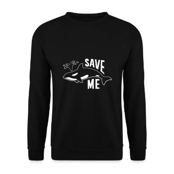 Save the Whales - Save me - Killer Whale, Orca - Unisex Sweatshirt - black - Front - Alina (178cm) & Michal (187cm)