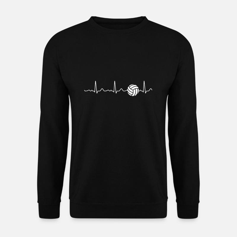 Volleyball - Herzschlag / Herzrhythmus / Puls - Unisex Pullover - Schwarz