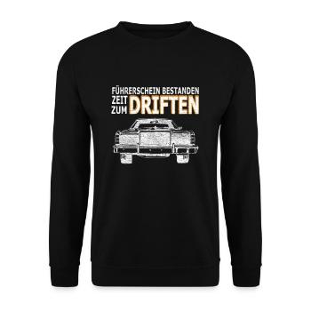 Führerschein - Unisex Pullover - Schwarz - Vorne - Alina (178cm) & Michal (187cm)