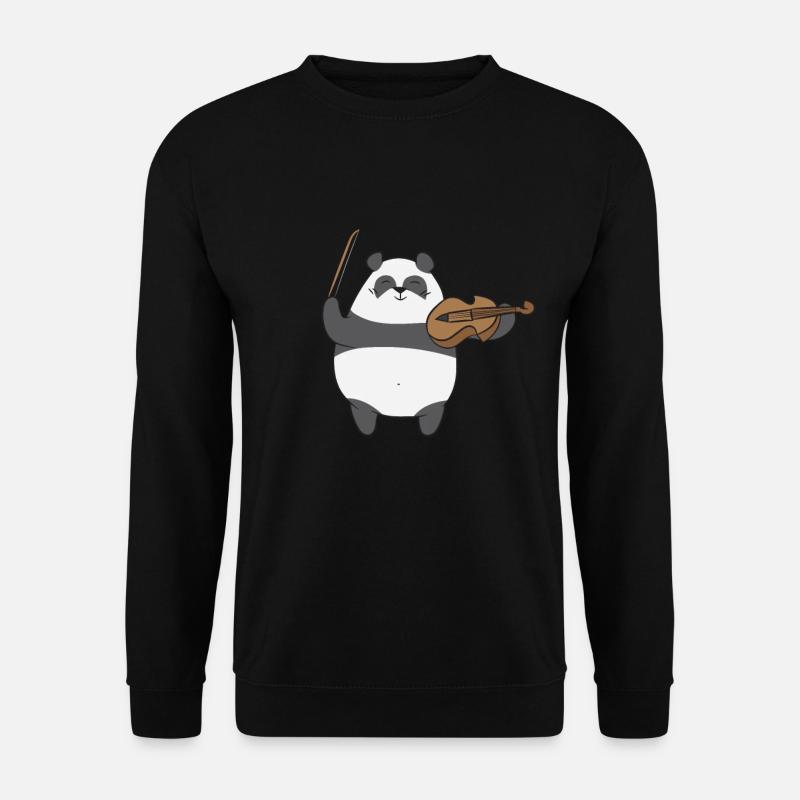 Geige - Pandabär der Violine spielt - Unisex Pullover - Schwarz