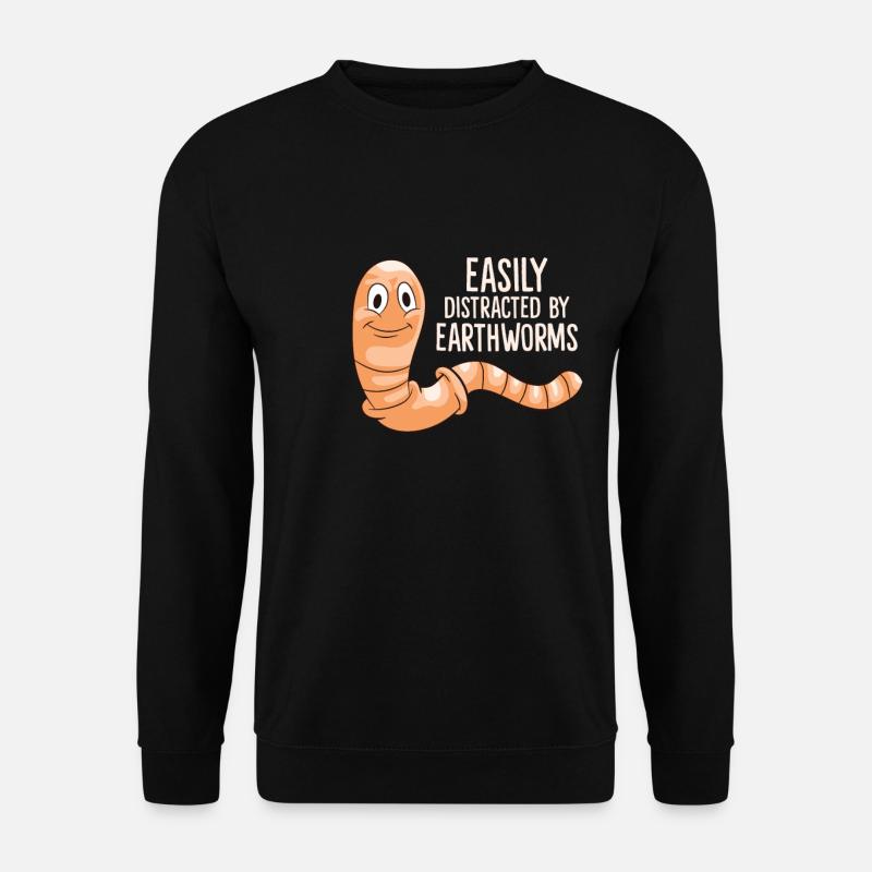 Regenwurm - Easily distracted by earthworms - Unisex Pullover - Schwarz